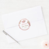 Roze Boho eerste Rodeo 1e verjaardag Ronde Sticker (Envelop)