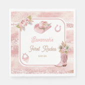 Roze Boho eerste Rodeo 1e verjaardag Servet (Voorkant)