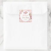 Roze Boho eerste Rodeo 1e verjaardag Vierkante Sticker (Tas)