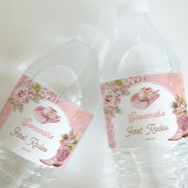 Roze Boho eerste Rodeo 1e verjaardag Waterfles Etiket