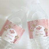 Roze Boho eerste Rodeo 1e verjaardag Waterfles Etiket