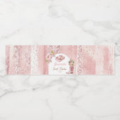 Roze Boho eerste Rodeo 1e verjaardag Waterfles Etiket (Enkel label)