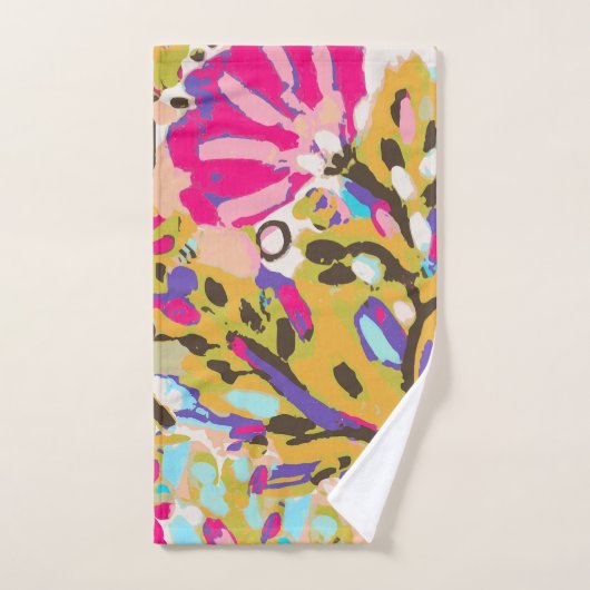 Roze Boho Floral I Bad Handdoek (Handdoek)