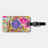 Roze Boho Floral I Bagagelabel (Voorkant horizontaal)