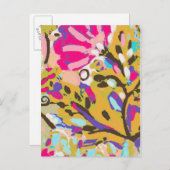 Roze Boho Floral I Briefkaart (Voorkant / Achterkant)