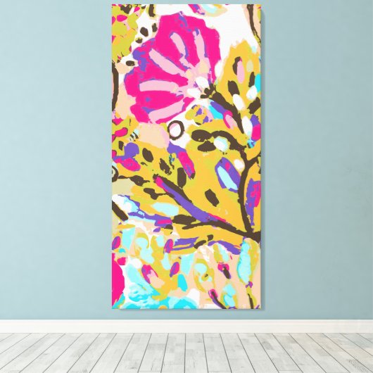 Roze Boho Floral I Canvas Afdruk (Insitu (Houten vloer))