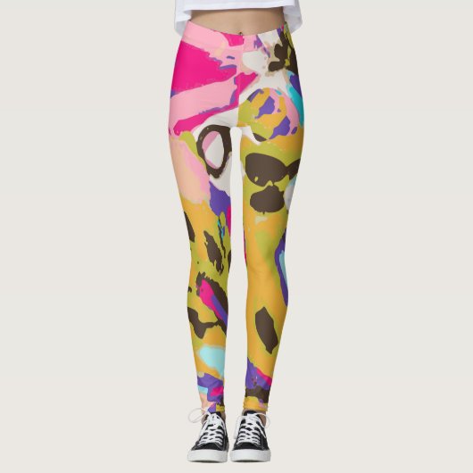 Roze Boho Floral I Leggings (Voorkant)