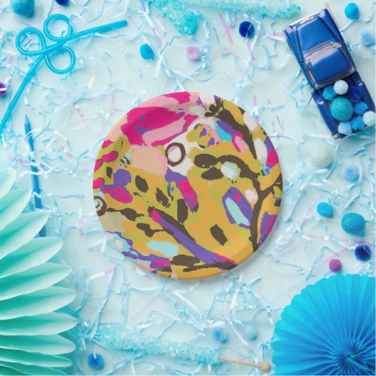 Roze Boho Floral I Papieren Bordje (Feest)