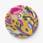 Roze Boho Floral I Papieren Bordje (Voorkant)