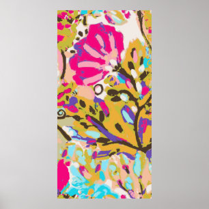 Roze Boho Floral I Poster