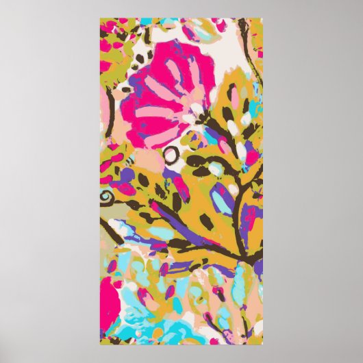 Roze Boho Floral I Poster (Voorkant)