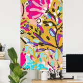 Roze Boho Floral I Poster (Thuiskantoor)