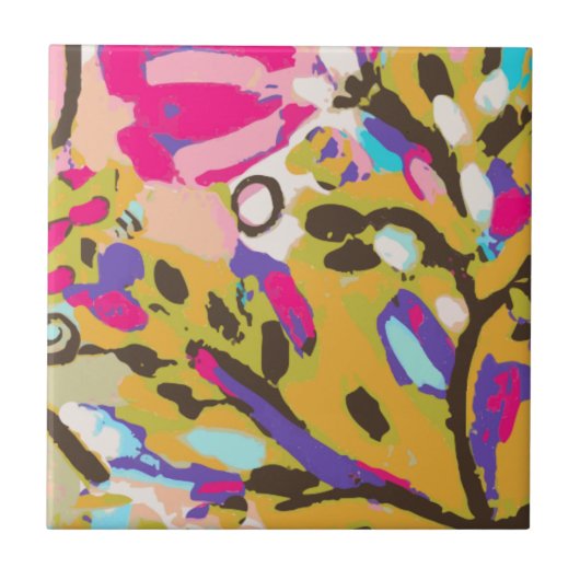 Roze Boho Floral I Tegeltje (Voorkant)