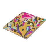 Roze Boho Floral I Tegeltje (Zijkant)