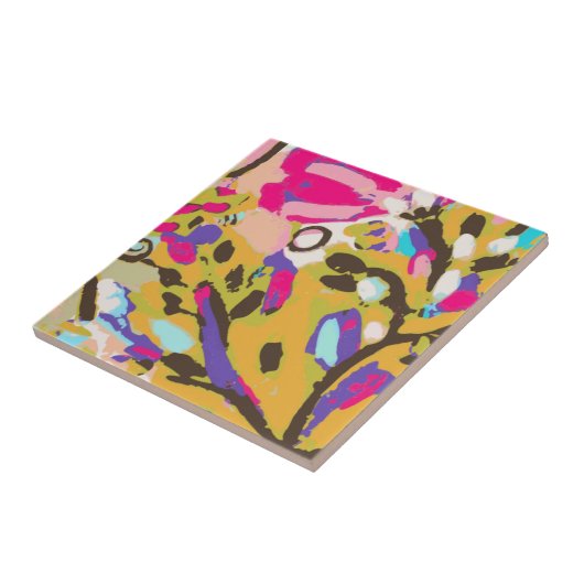 Roze Boho Floral I Tegeltje (Zijkant)