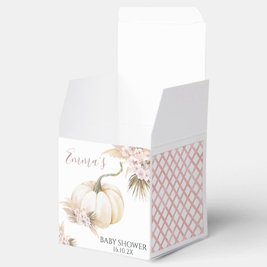 Roze Boho Floral Little Pumpkin Baby shower Bedankdoosjes (Geopend)