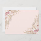 Roze Boho Floral Quinceañera 15e verjaardag Foto Kaart (Achterkant)