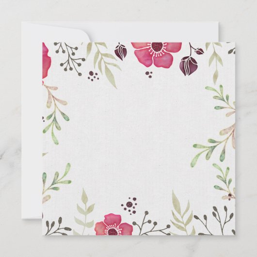 Roze Boho Floral Save the Date (Achterkant)