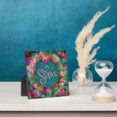 roze BoHo Floral Strive Inspirivity Ezel Fotoplaat (Insitu)