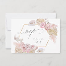 Roze Boho Floral w Meal RSVP