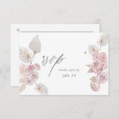 Roze Boho Floral w Meal RSVP 2 (Voorkant / Achterkant)