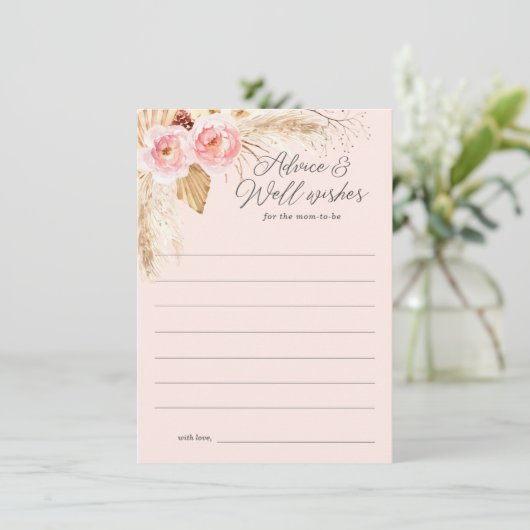 Roze boho florale pampas, advies voor de moeder (Staand voorkant)