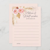 Roze boho florale pampas, advies voor de moeder (Voorkant / Achterkant)