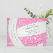 roze boho florale volleybal sport verjaardag kaart (Staand voorkant)