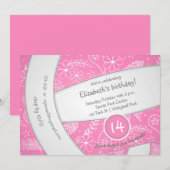 roze boho florale volleybal sport verjaardag kaart (Voorkant / Achterkant)