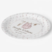 Roze boho girl kleding baby shower papier bord (Gekanteld)