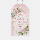 Roze Boho Groenery Zoete 15 Cadeaubordje Cadeaulabel (Voorkant)