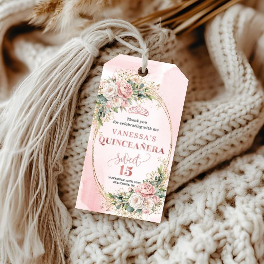 Roze Boho Groenery Zoete 15 Cadeaubordje Cadeaulabel
