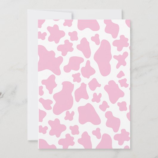 Roze Boho Heilige Koe Meisje Baby shower Uitnodigi Kaart (Achterkant)