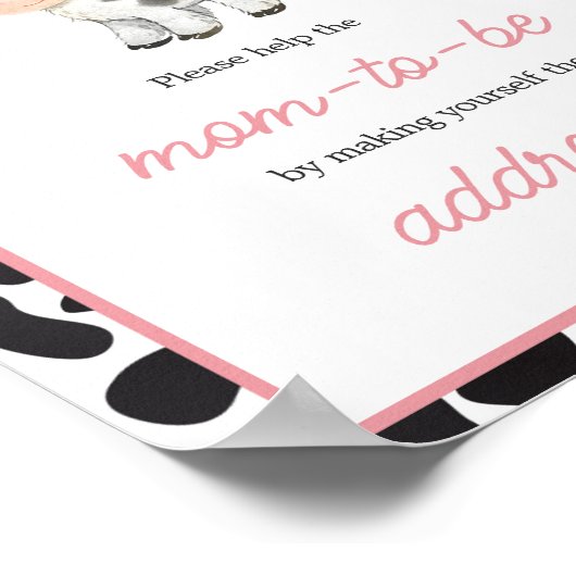 Roze Boho Highland Koe Envelope Station Poster (Hoek)