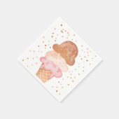 Roze Boho Ice Cream Cone Confetti Papieren servett Servet (Hoek)