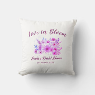 roze boho liefde in bloei bruidsfeest naam retro kussen