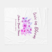 roze boho liefde in bloei bruiloft naam retro fleece deken (Voorkant (Horizontaal))