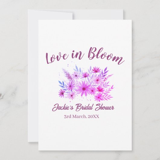 roze boho liefde in bloei bruiloft naam retro kaart (Voorkant)