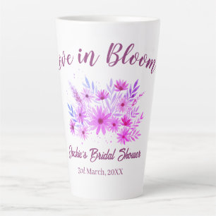 roze boho liefde in bloei bruiloft naam retro latte mok