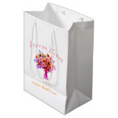 roze boho liefde in bloei bruiloft naam retro medium cadeauzakje (Voorkant Gekanteld)