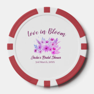 roze boho liefde in bloei bruiloft naam retro poker chips