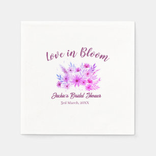 roze boho liefde in bloei bruiloft naam retro servet