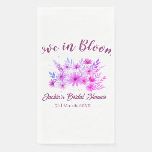 roze boho liefde in bloei bruiloft naam retro servet