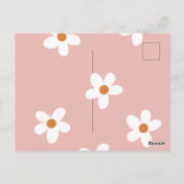 Roze Boho Madeliefje Meisje Verjaardagsfeest Uitno Briefkaart (Achterkant)