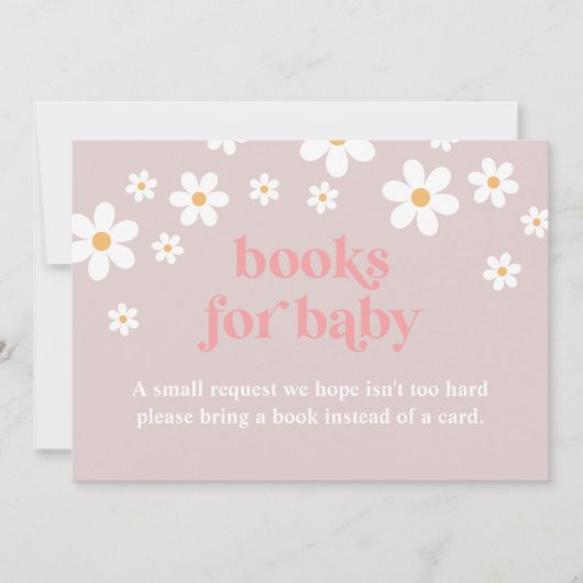 Roze Boho madeliefjes Boeken voor Baby Kaart (Voorkant)