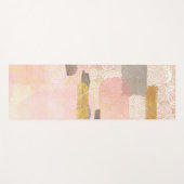 Roze Boho meditatie yoga mat met gouden strepen (Voorkant (horizontaal))