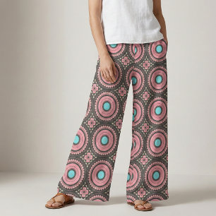  roze boho-mozaïekgeometrisch patroon stof