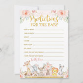 Roze Boho Oerwoud Dieren Voorspellingen voor Baby  Kaart (Voorkant)