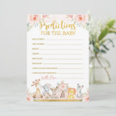 Roze Boho Oerwoud Dieren Voorspellingen voor Baby  Kaart (Staand voorkant)