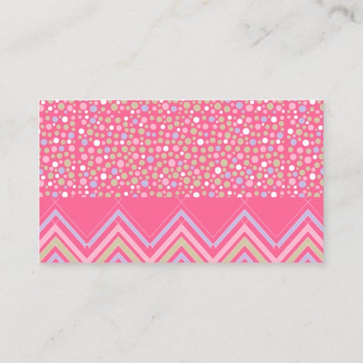 Roze Boho Olifant & Chevron Baby Gift Registry Informatiekaartje (Achterkant)